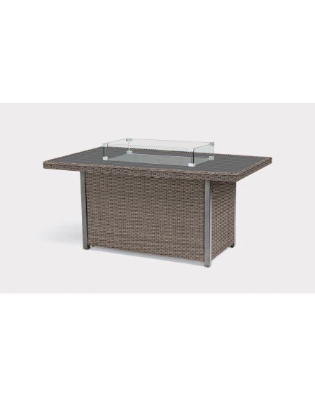 Kettler Palma Casual Dining Corner Set + Fire Pit Table - Oyster